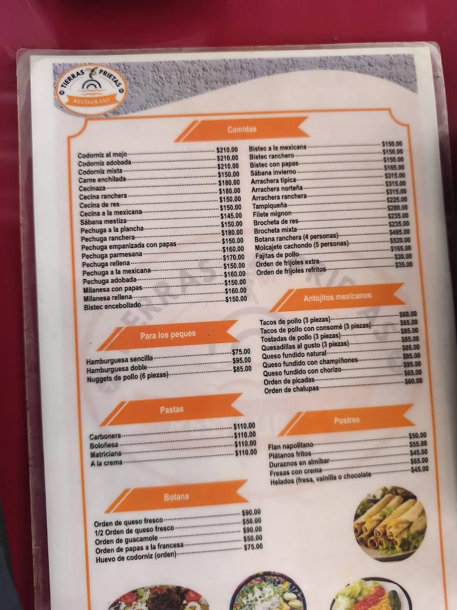 Restaurante Tierrasprietas Menu - Image 2
